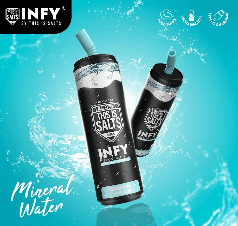 infy 6000 puff รสน้ำแร่ ตัวเย็นสุด ๆ
