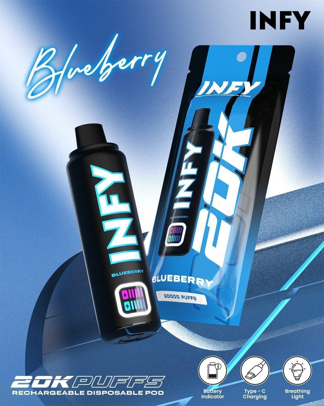 INFY 20K Blueberry กลิ่นบลูเบอร์รี่หวานอมเปรี้ยว 20000 คำ