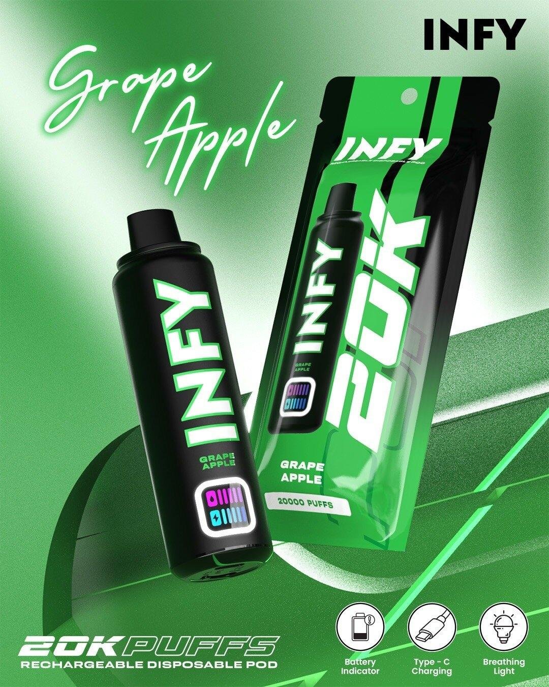 INFY 20K Grape Apple องุ่นผสมแอปเปิล กลิ่นชัด ควันแน่น