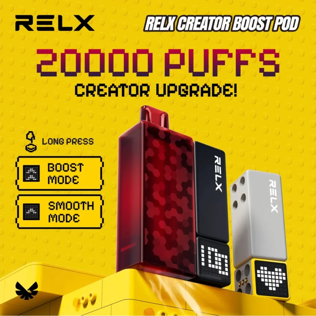 relx creator 20k puffs พอตสายครีเอทีฟ ปรับโหมดได้